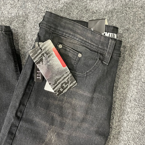 NWT Premium Denim Men's Washed Black Skinny-Fit Stretch Jeans Sz 34/32 - Picture 4 of 14